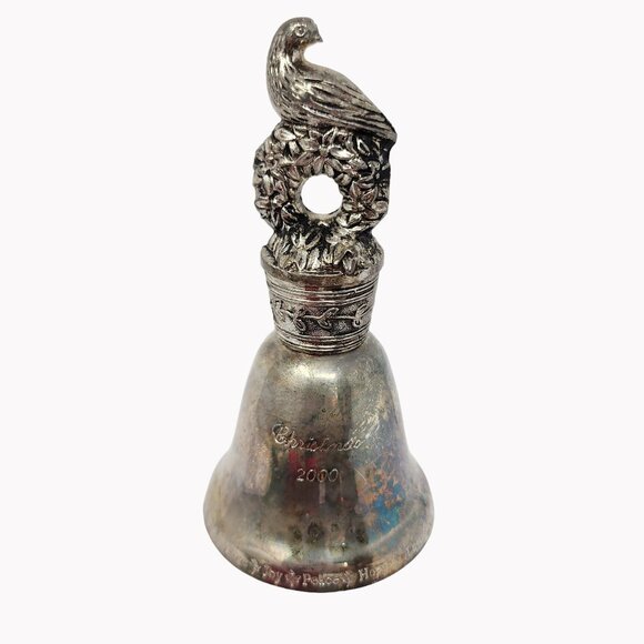 Madison Avenue Christmas Bell 2000 Silver Plated Making Spirits Bright Collector - Picture 4 of 11